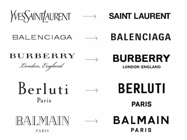 Luxury Brands Logos from Serif to Sans Serif