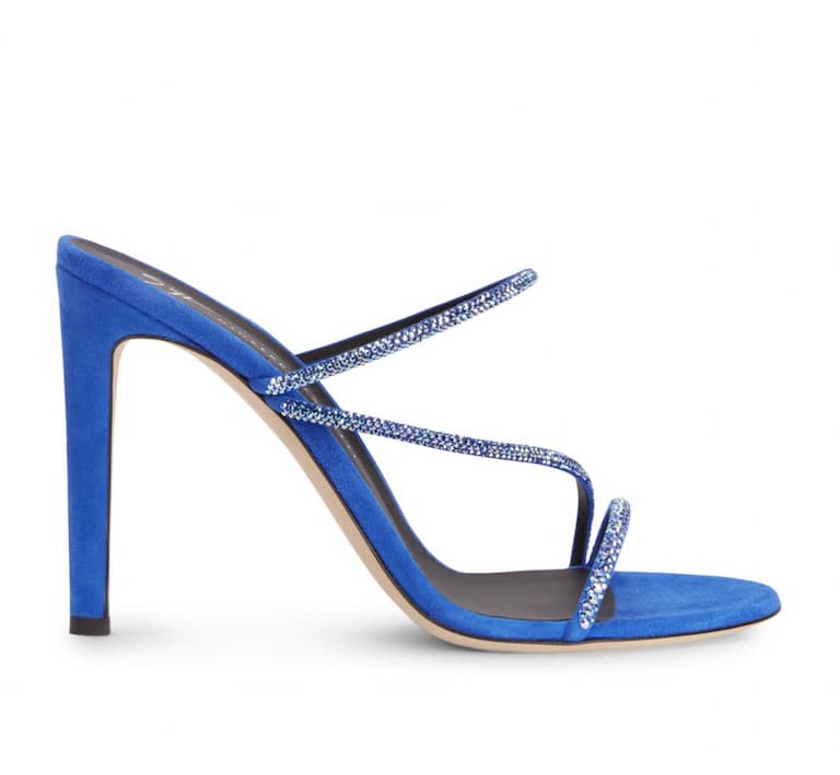 Mules in cornflower-blue by Giuseppe Zanotti