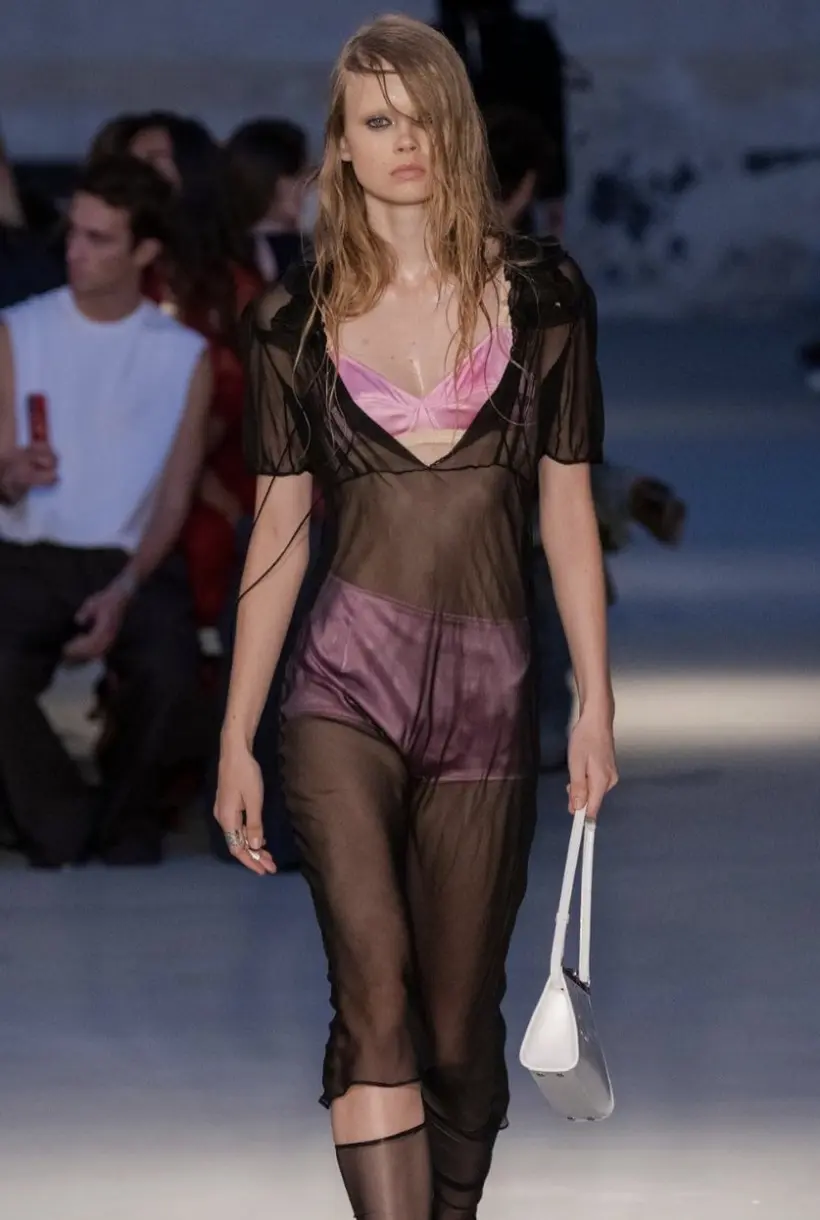 Numero 21 See through dress with underwear bikini sheer sateen