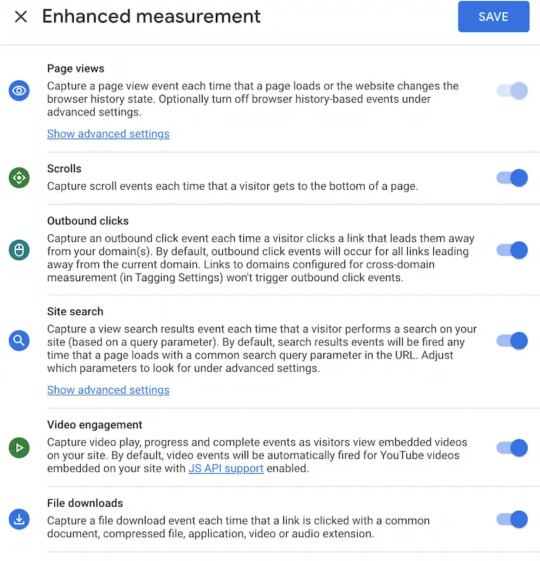 Google Analytics 4 tracking events